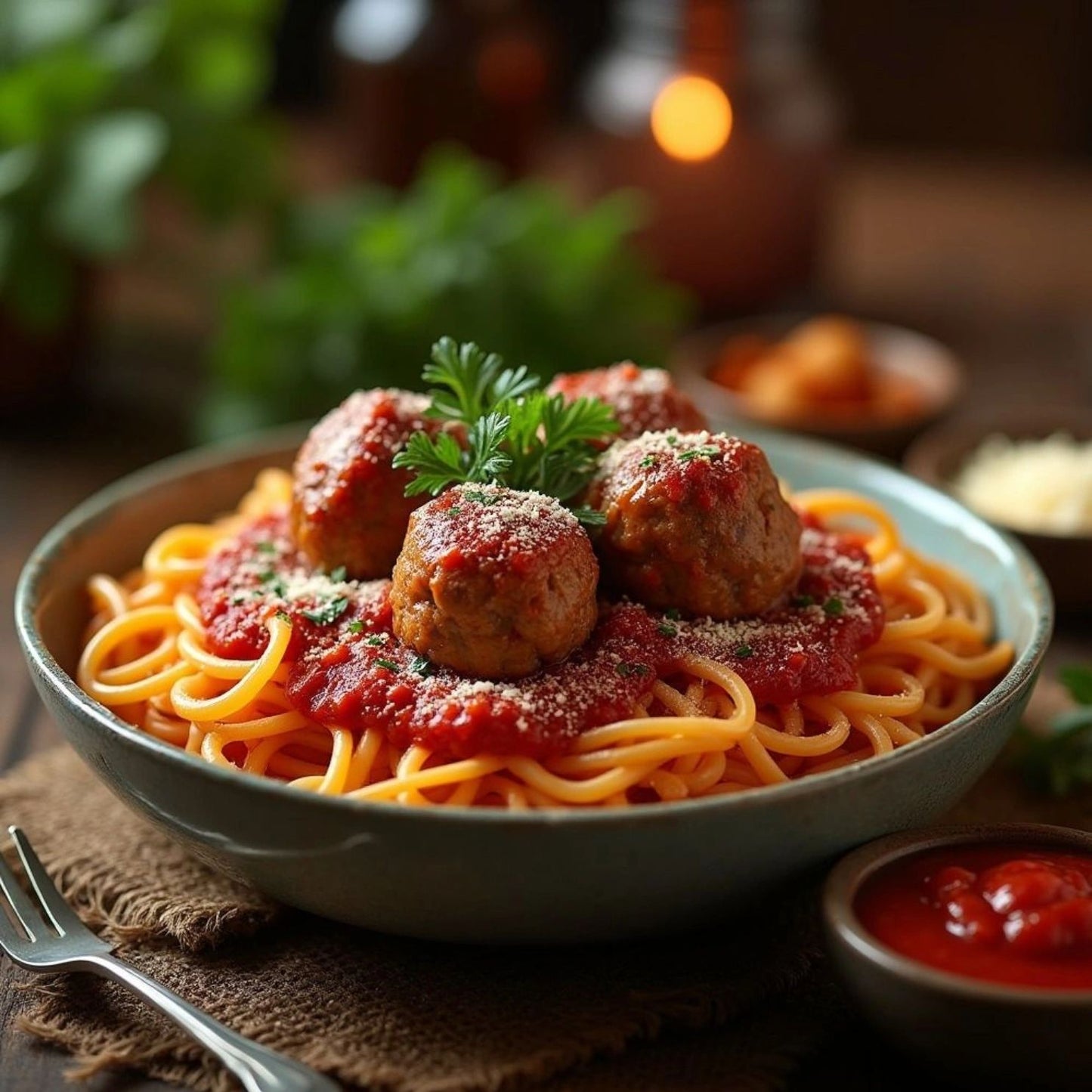 Meatballs and Tomato Pasta