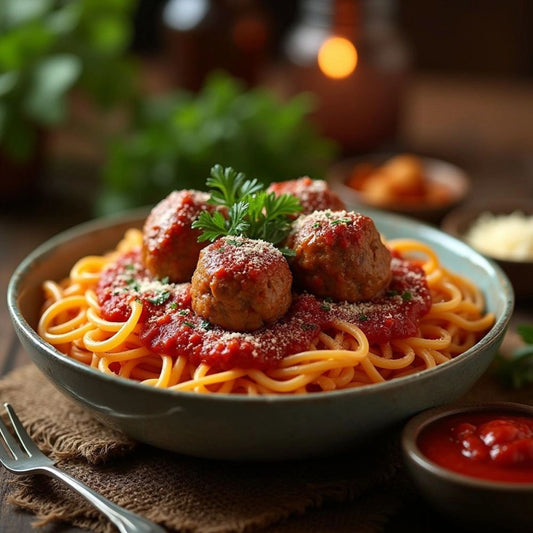 Meatballs and Tomato Pasta